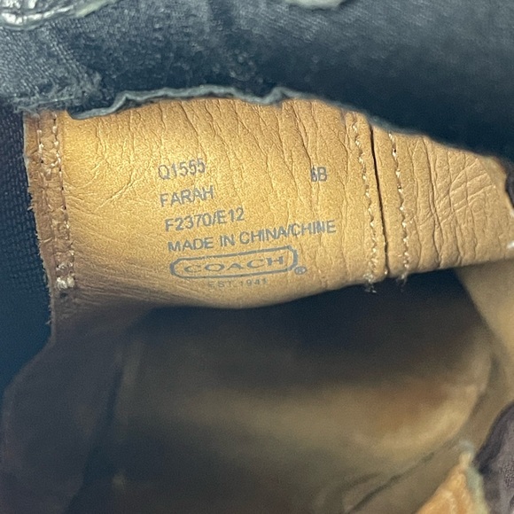 Preloved Coach Leather Ankle High Wedge Heels Shoes Size 6 - Picture 12 of 13